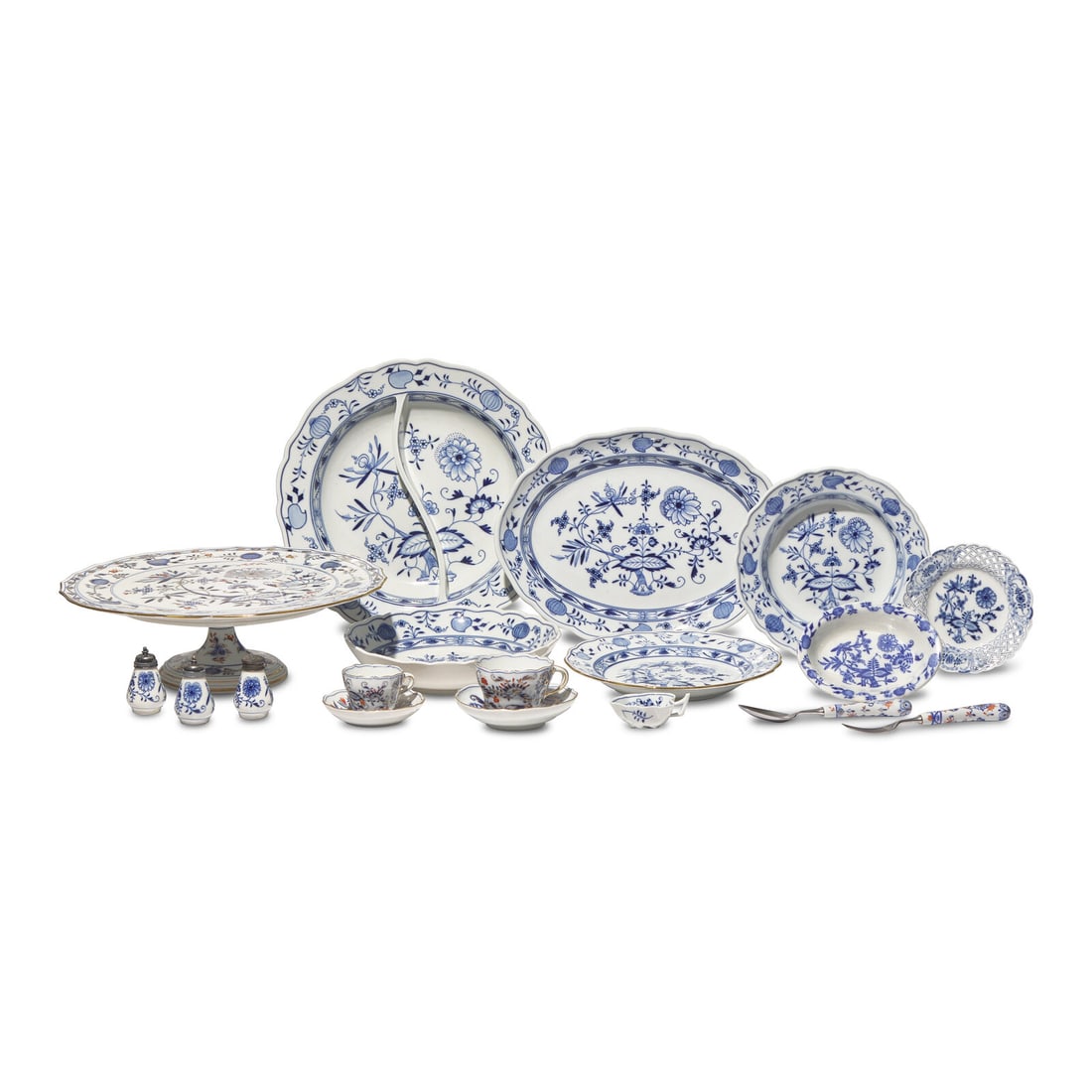 An Assembled Meissen Blue Onion Porcelain Luncheon Service (1 of 4)