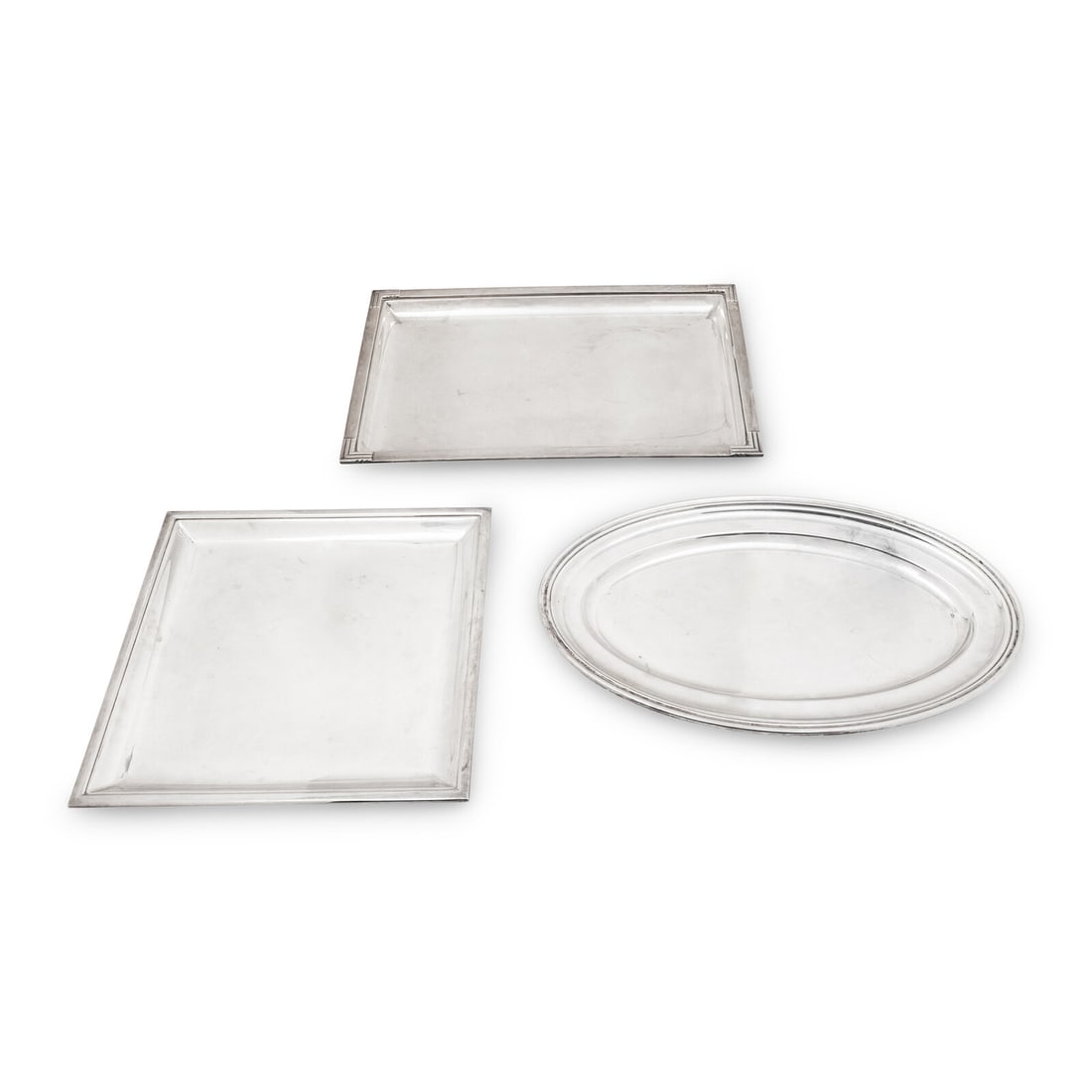 Three Puiforcat Silver-Plate Serving Trays (1 of 4)
