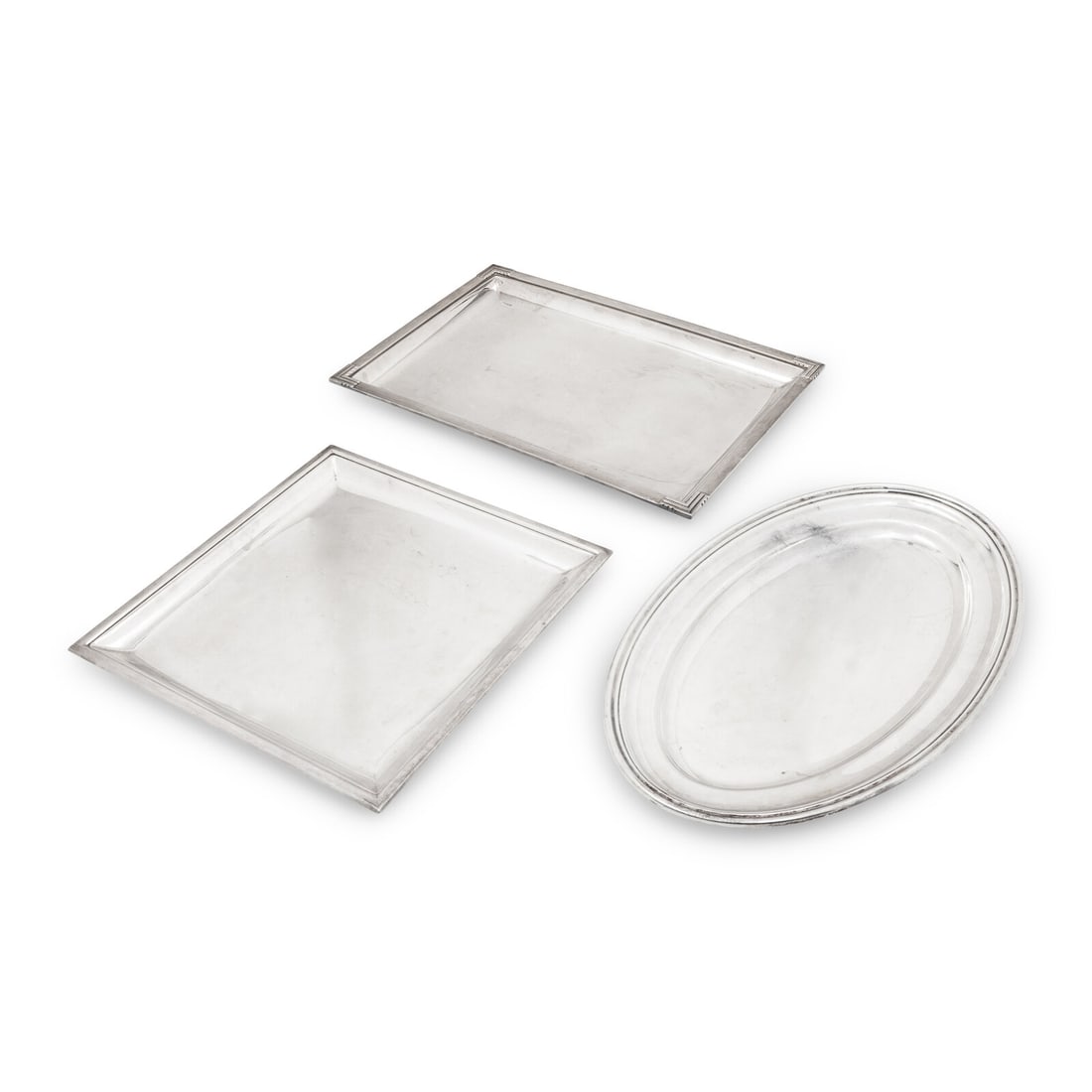 Three Puiforcat Silver-Plate Serving Trays - 2