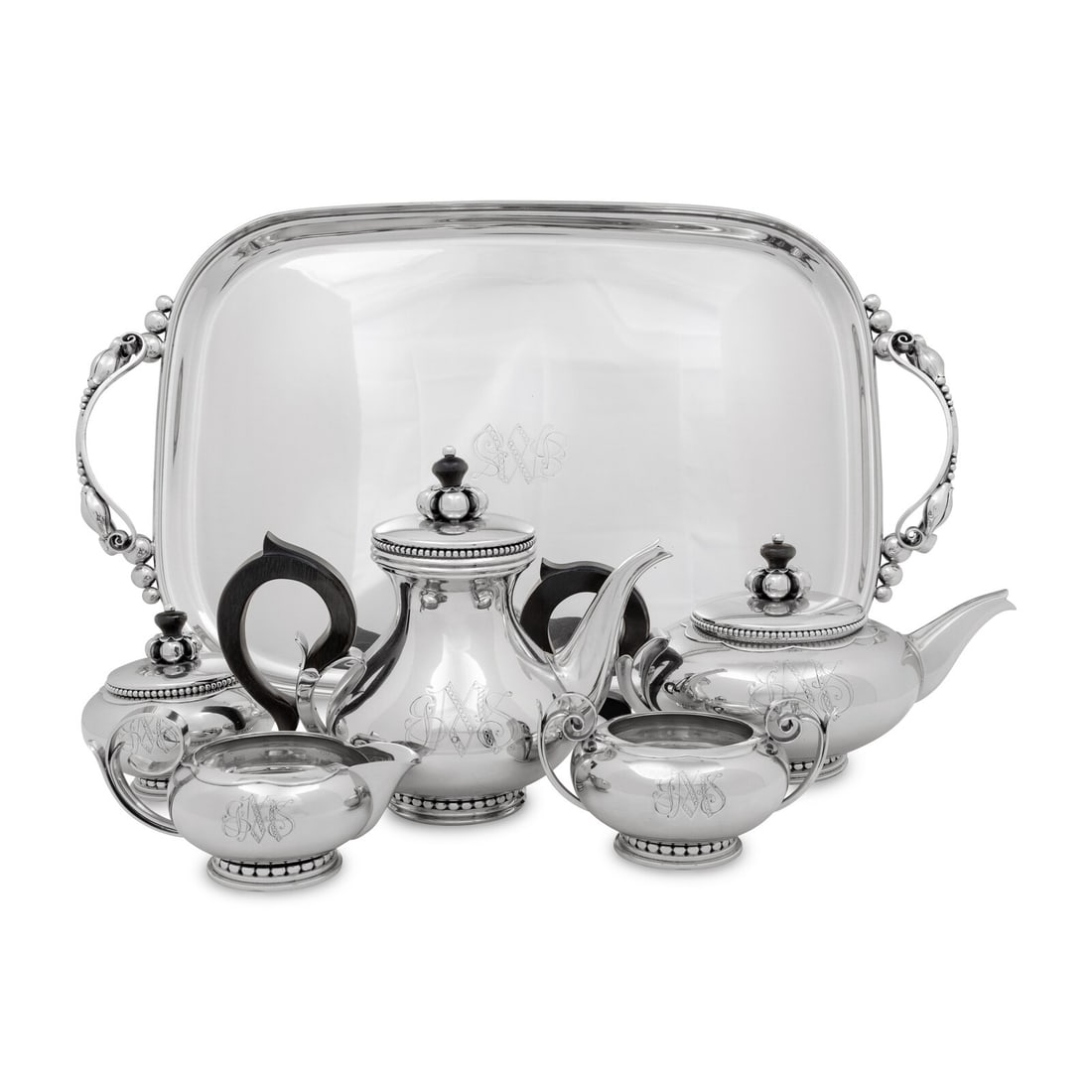 An American Silver Six-Piece Tea and Coffee Service (1 of 8)