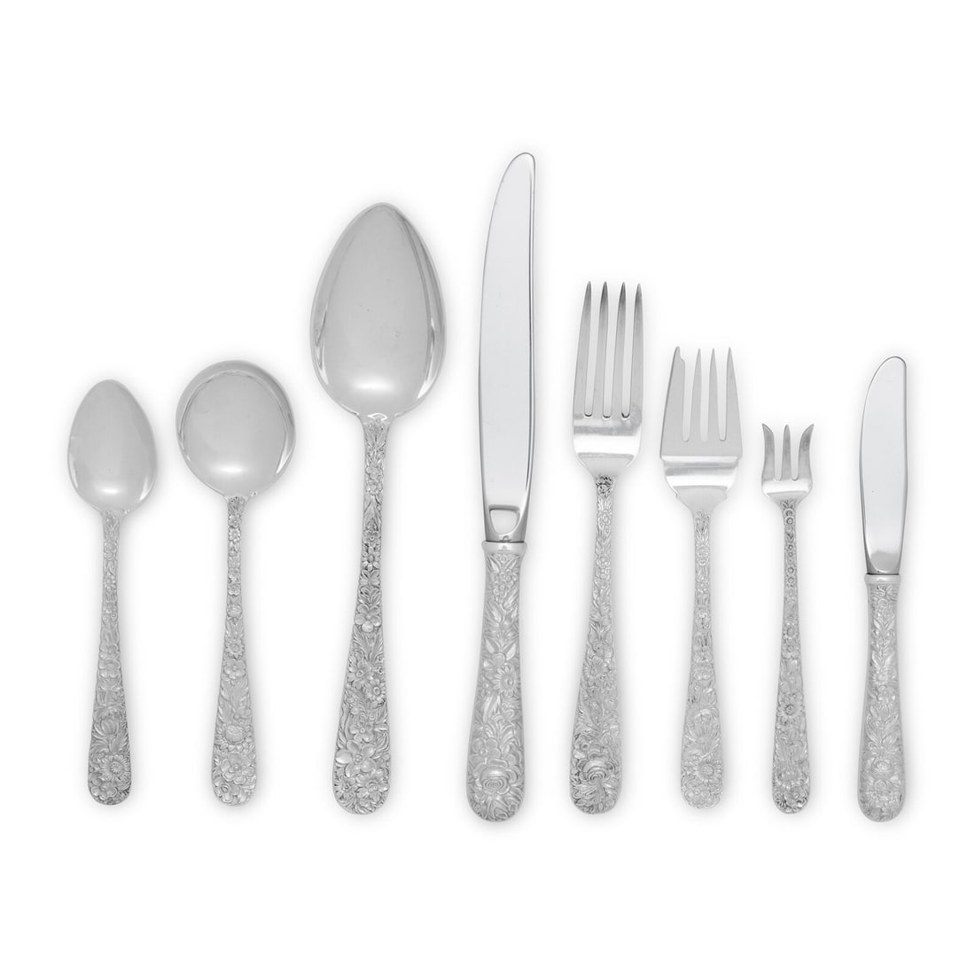 An American Silver Repoussé Flatware Service (1 of 3)