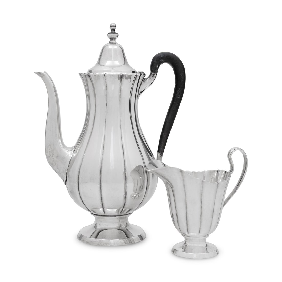 An American Silver Coffee Pot and Creamer (1 of 5)