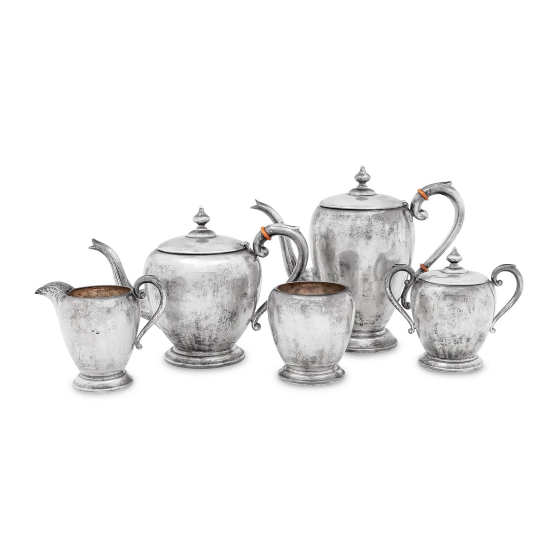 An American Silver Five-Piece Tea Service (1 of 5)