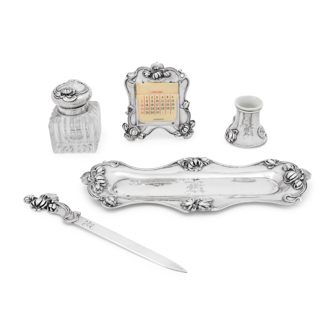 An American Silver 5-Piece Desk Set (1 of 4)