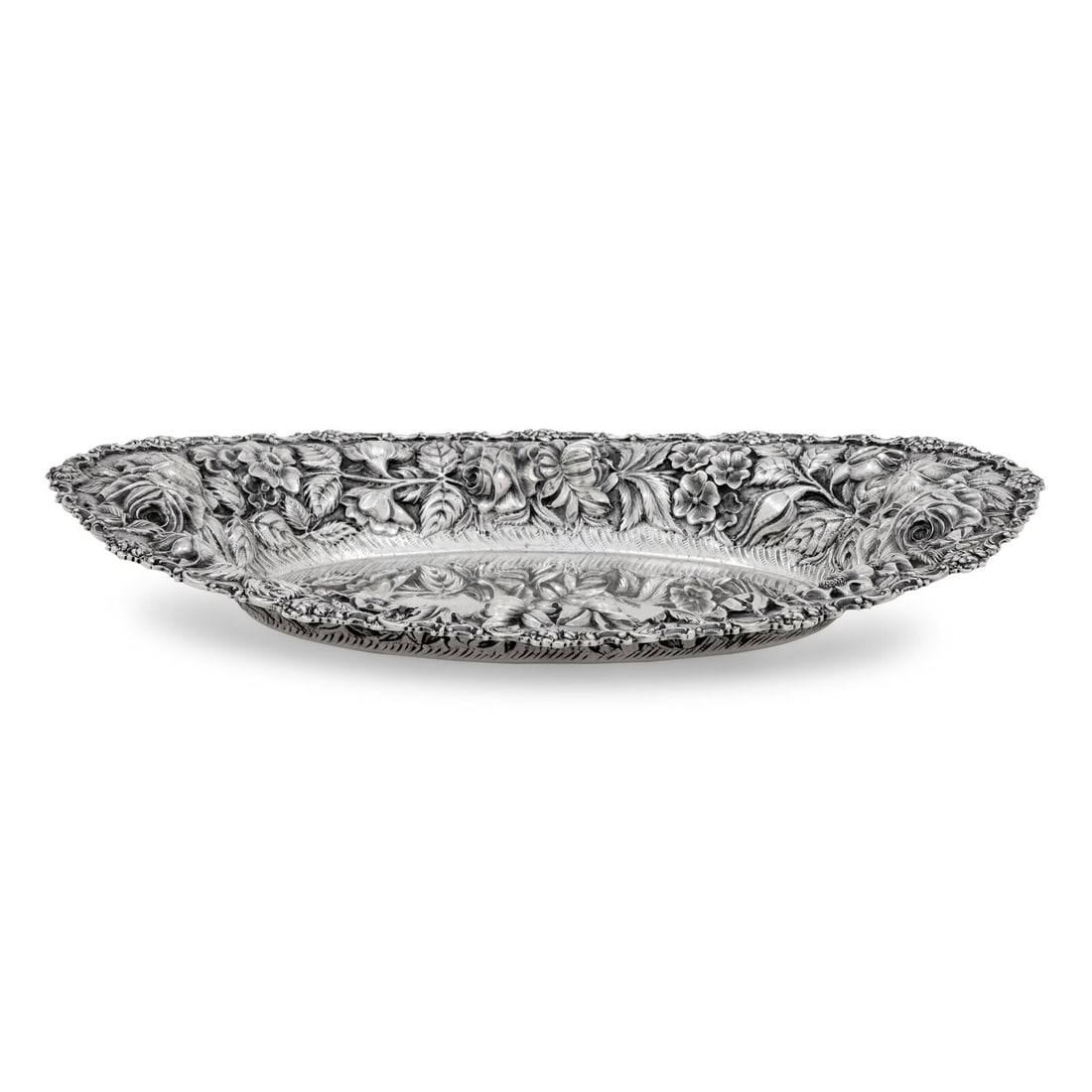 An American Silver Repousse Decorated Bread Tray (1 of 6)