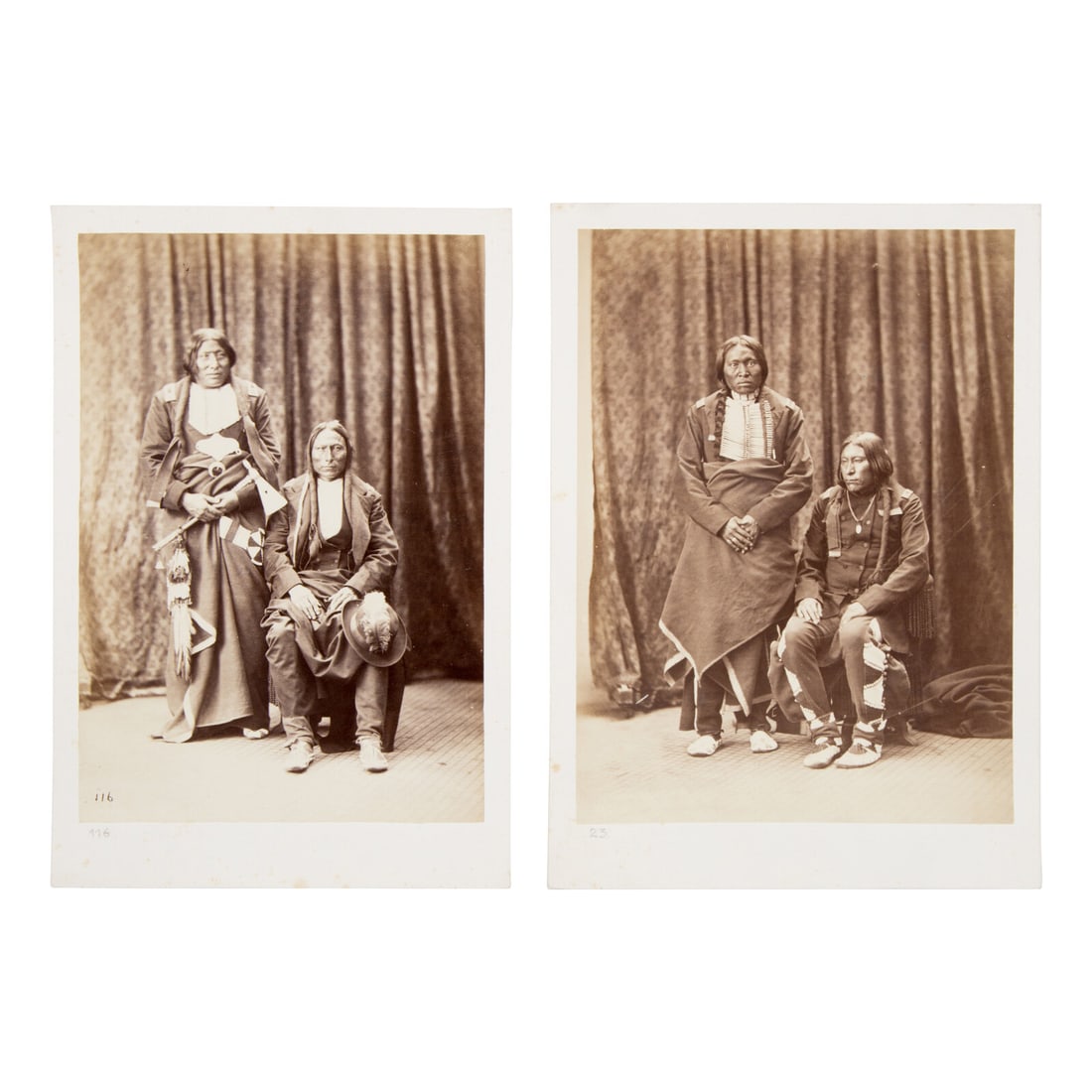 Alexander Gardner AND William Henry Jackson (Scottish-American, 1821-1882; American, 1843-1942): Alexander Gardner AND William Henry Jackson (Scottish-American, 1821-1882; American, 1843-1942) Studio Portraits of Cheyenne and Arapaho Washington, DC1871-1873 albumen photographs Two albumen photogr