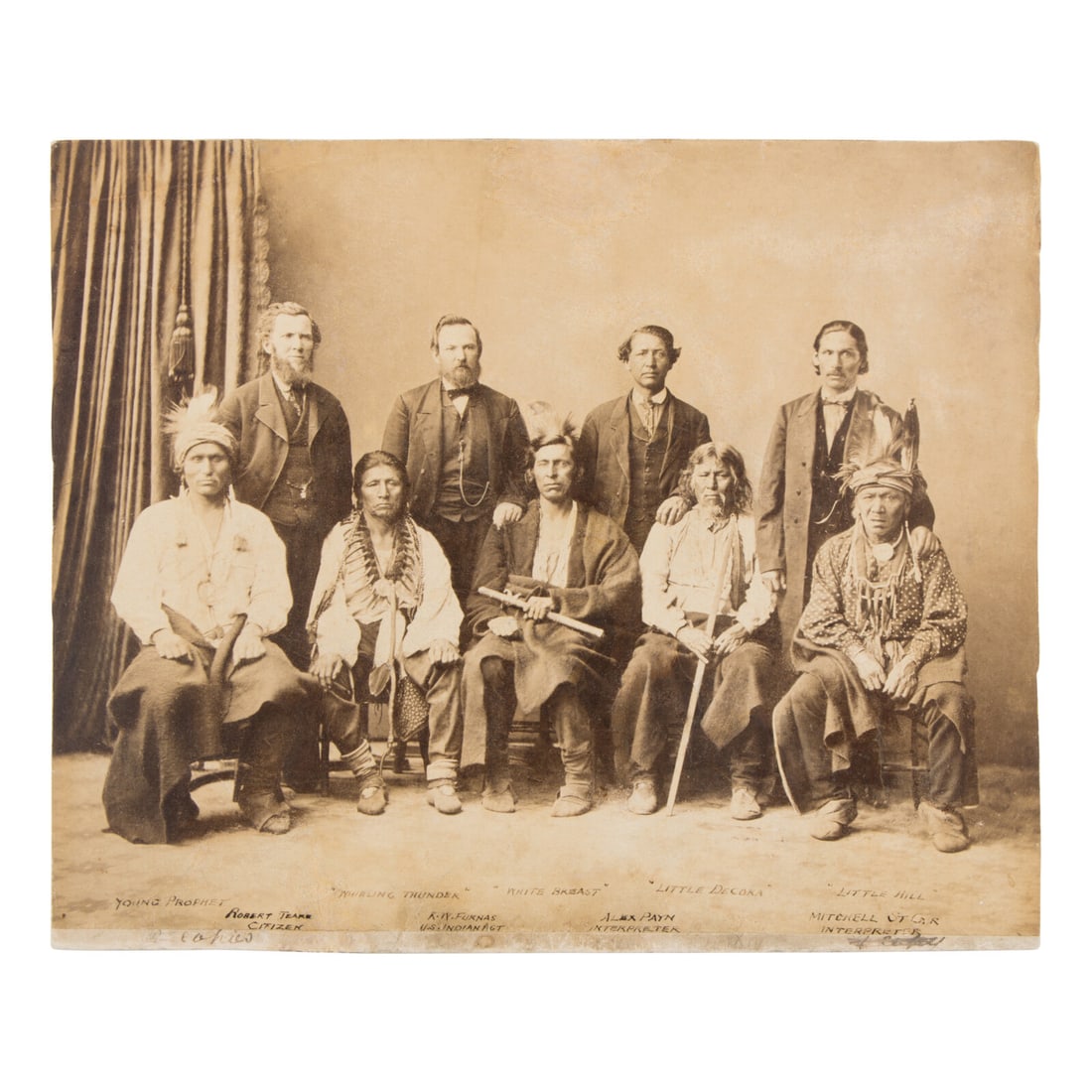 Winnebago Chiefs, Indian Agents, and Interpreters, in New York City1865 (1 of 2)
