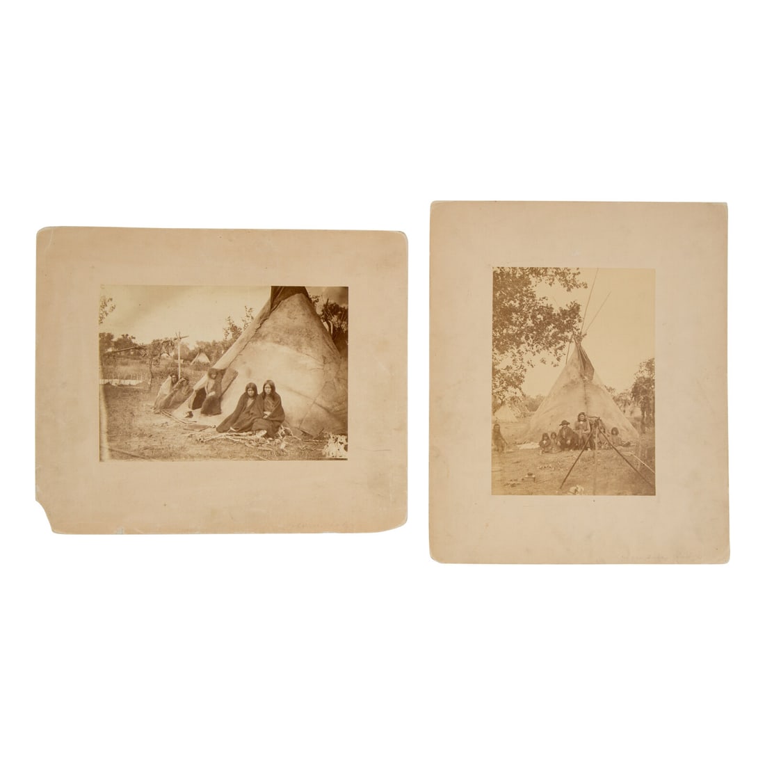 William S. Soule (American, 1836-1908) Camp Scenes: William S. Soule (American, 1836-1908) Camp Scenes albumen photographs lot of 2, includes: 5 3/4 x 8 in. albumen photograph on 10 x 12 in. cardstock mount, with William Soule's last name written in th