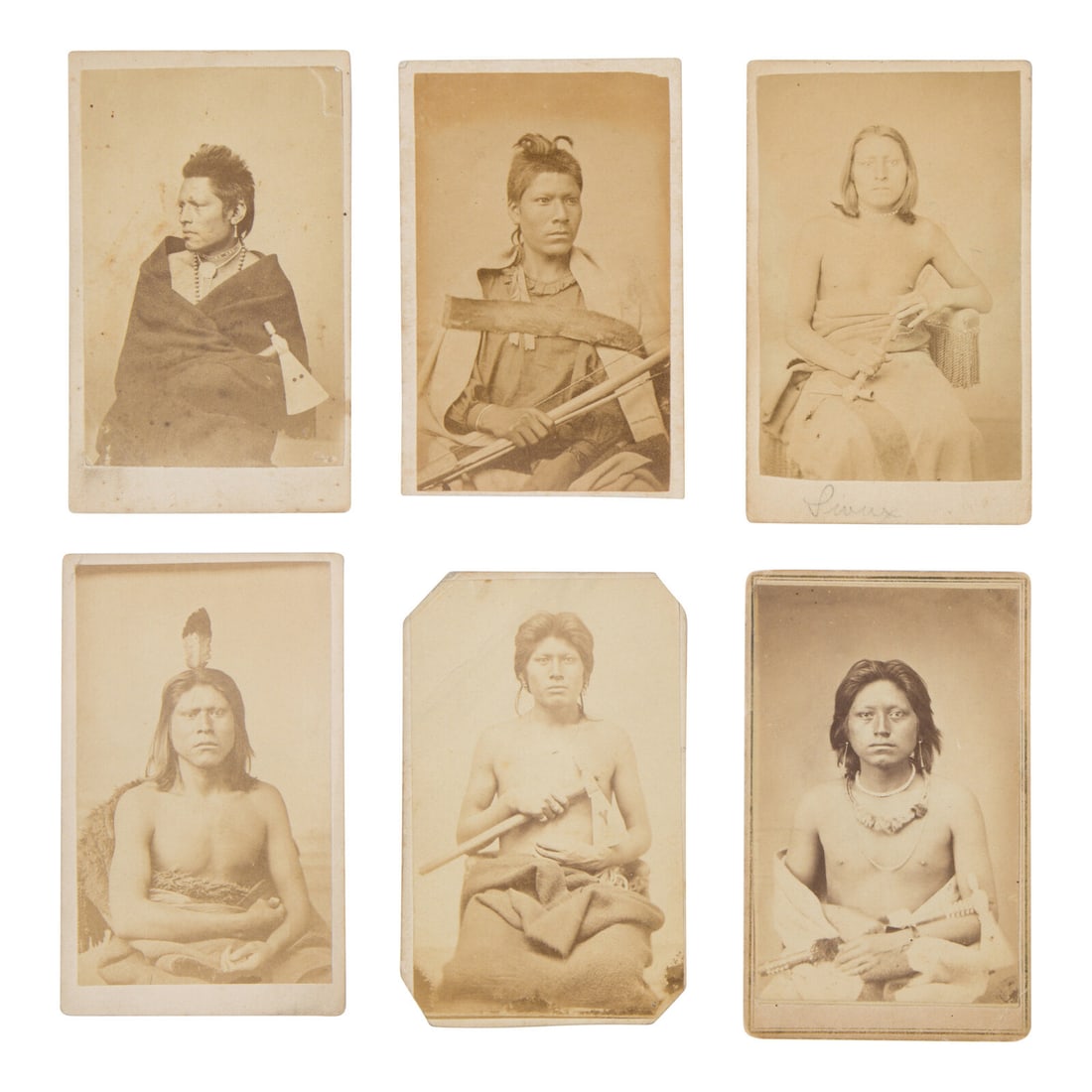 William Henry Jackson (American, 1843-1942) Portraits of Pawnee Men, Including Long Dog (1 of 2)