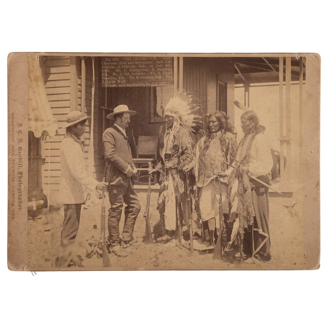 John C.H. Grabill (American, 1849-1903) Cheyenne Chiefs and Interpreter, Visit Colonel Oelrichs in (1 of 2)