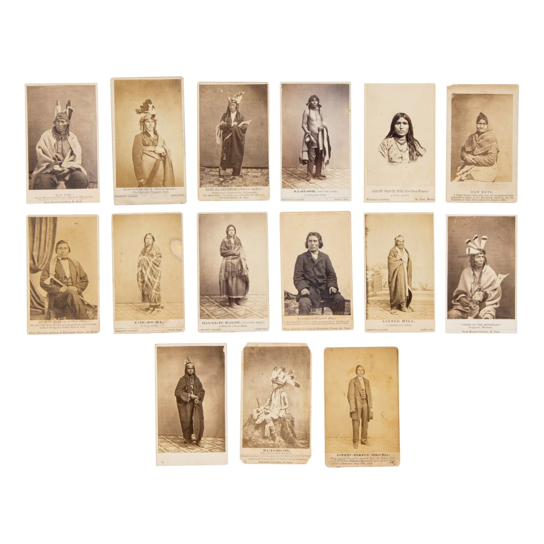 Portraits of Sioux Involved in the 1862 Dakota Uprising in Minnesota (1 of 2)