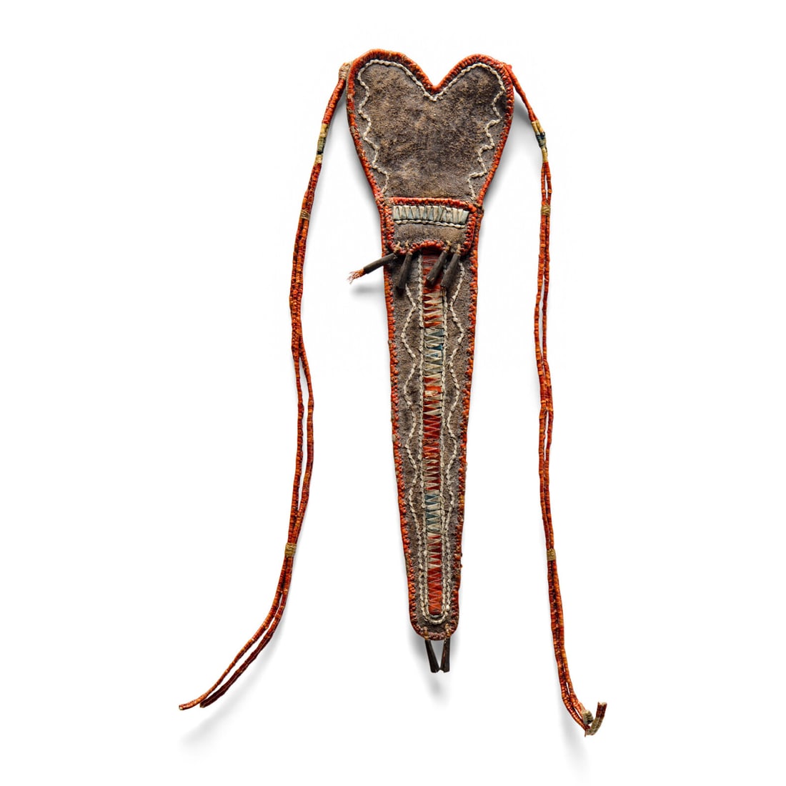 Great Lakes Black-Tanned Quilled Knife Sheath (1 of 2)