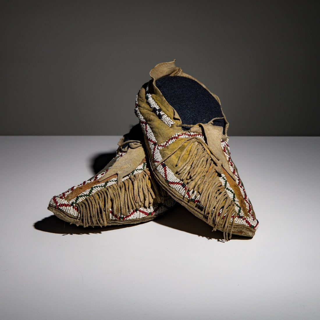 Southern Cheyenne Beaded Buffalo Hide Moccasins (1 of 4)