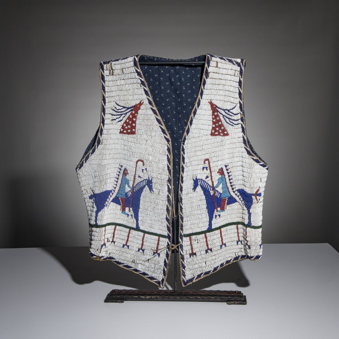 Sioux Beaded Pictorial Hide Vest, with Geronimo Atribution (1 of 3)