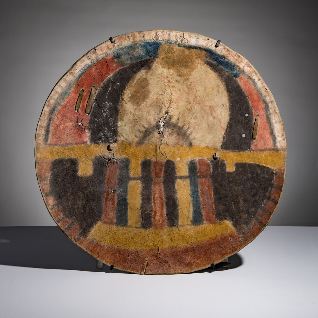 Pueblo Painted Buffalo Hide Shield, Published (1 of 2)