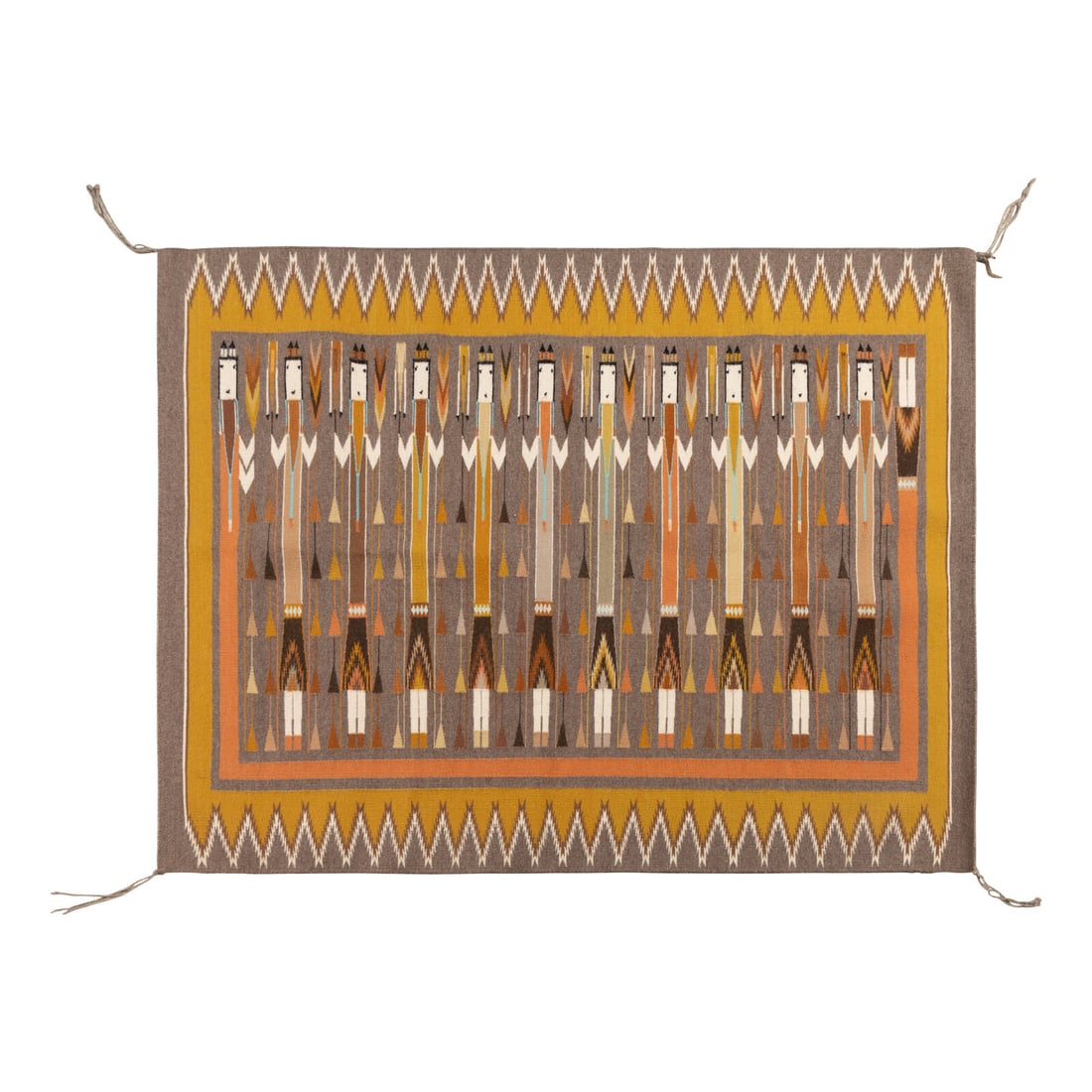 Etta Peacock, Master Weaver (DinÈ, 20th century) Navajo Yei Weaving [Rug] (1 of 2)