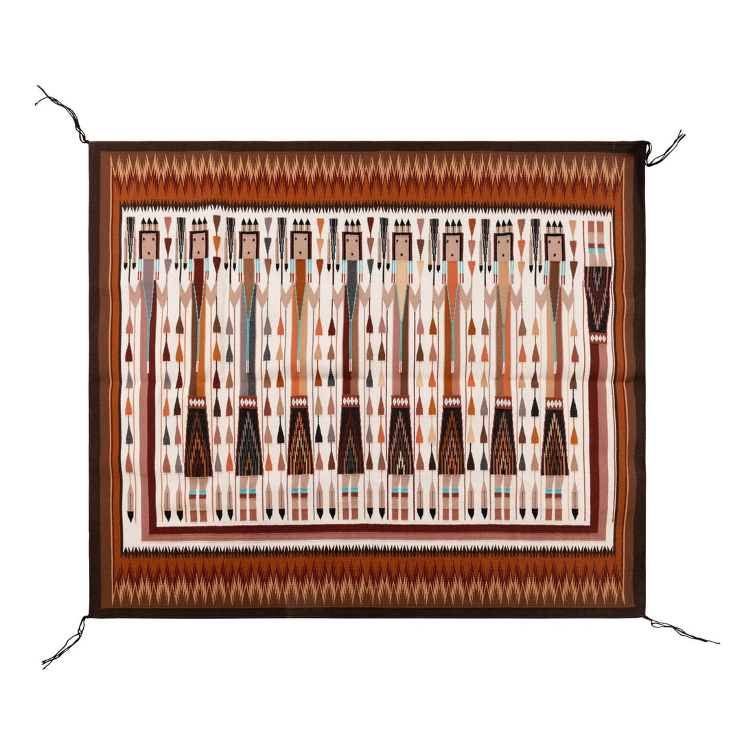 Etta Peacock, Master Weaver (DinÈ, 20th century) Navajo Yei Weaving [Rug] (1 of 2)