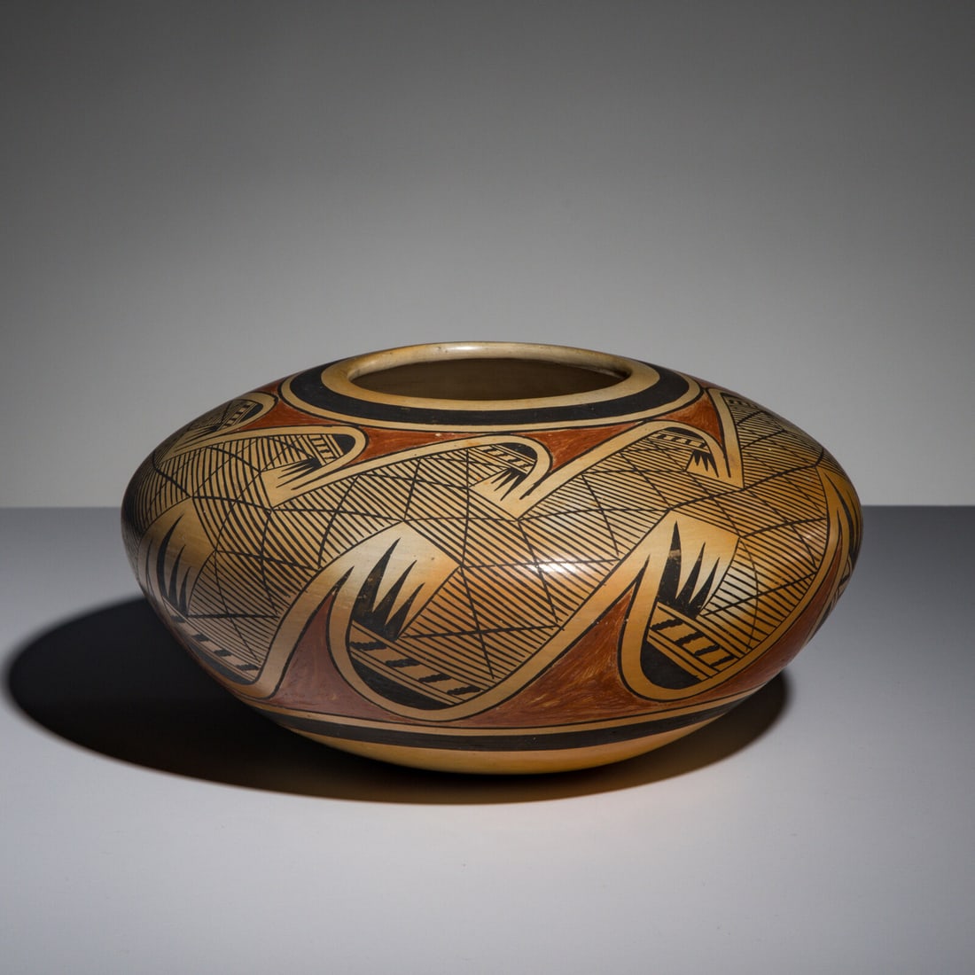 Fannie Nampeyo (Hopi-Tewa, 1900-1987) Polychrome Pottery Jar, with Migration Pattern (1 of 4)
