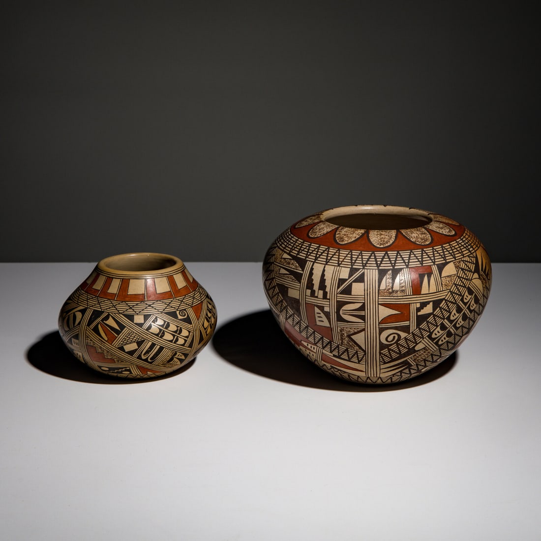 Rondina Huma (Hopi, b. 1947) Polychrome Pottery Jars (1 of 4)