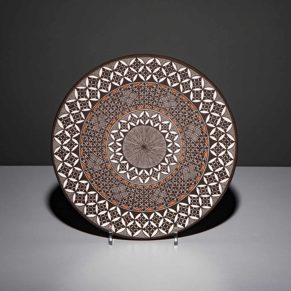 Rebecca Lucario (Acoma, b. 1951) Fine Line Pottery Plate (1 of 3)
