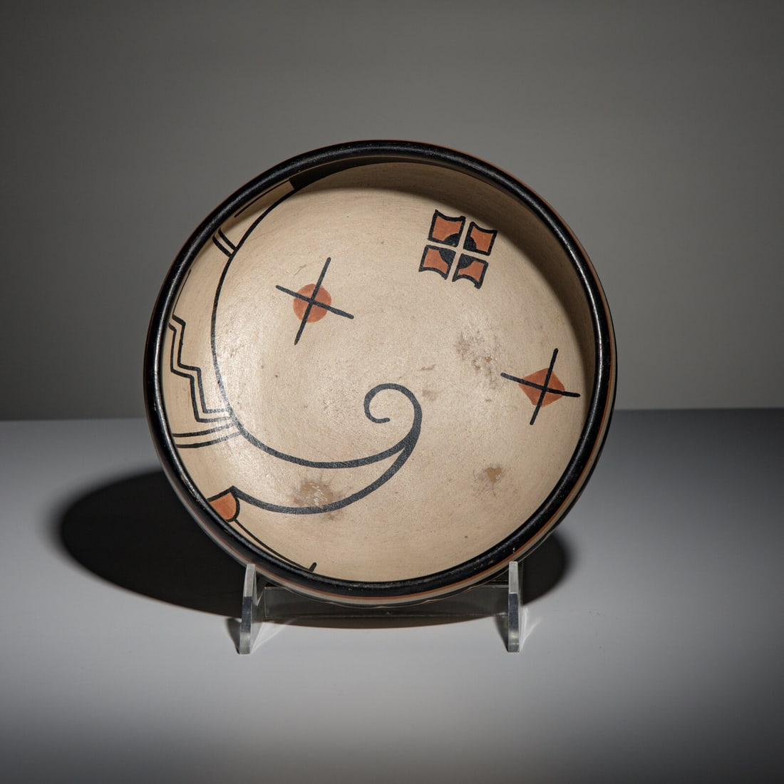 Maria Martinez and Popovi Da (San Ildefonso, 1887-1980 / 1923-1971) Polychrome Pottery: Maria Martinez and Popovi Da (San Ildefonso, 1887-1980 / 1923-1971) Polychrome Pottery Plate1956-1959 signed Maria | Popovi height 2-1/4 inches x diameter 9-3/4 inches Laura Nuckolls Collection, Texas