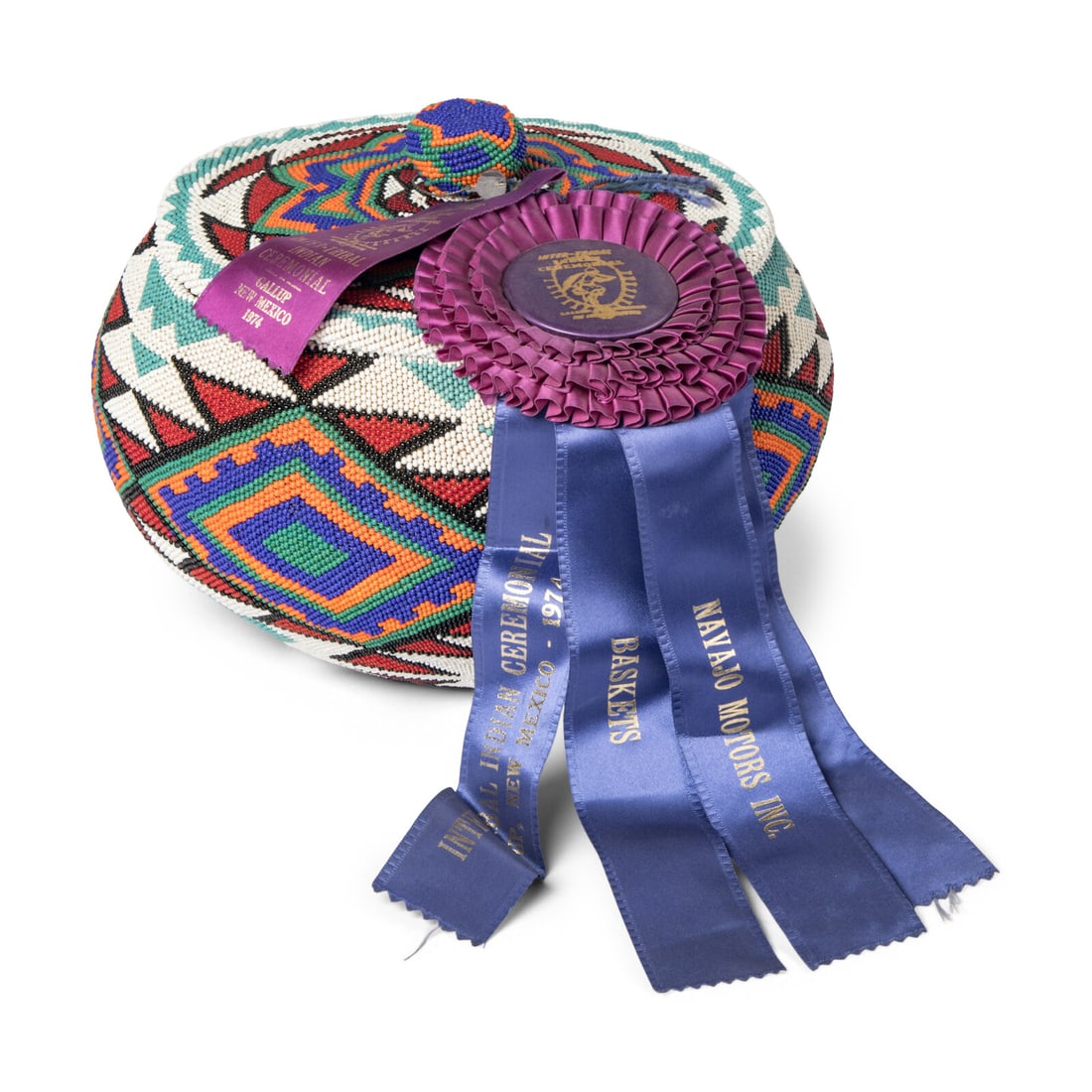 Lorena Thomas (Paiute, 1917-1986) Beaded Basket, Award Winner (1 of 4)