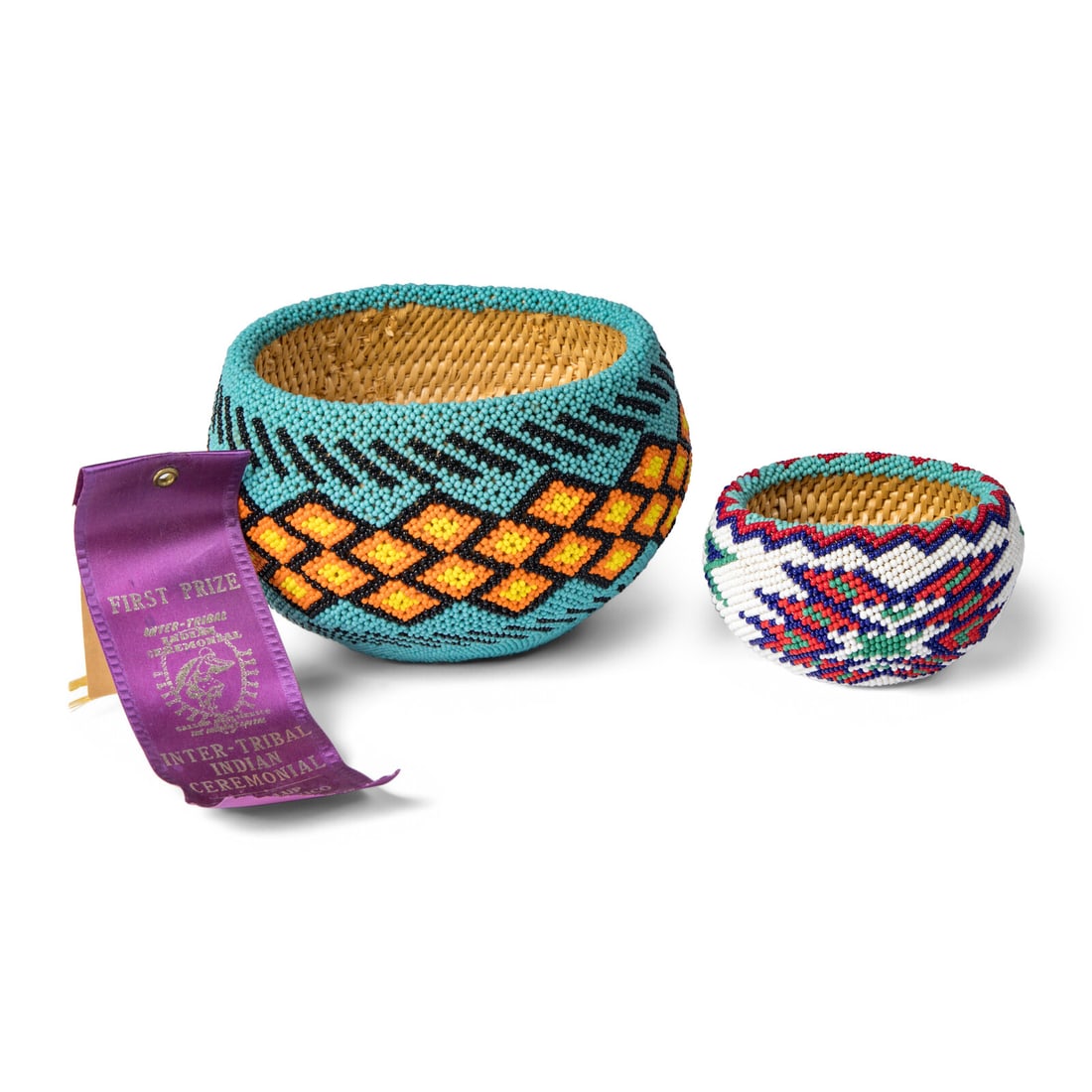 Frances Ernestine Sam (Northern Paiute, 1919ñ1982) Beaded Basket, Award Winner (1 of 5)