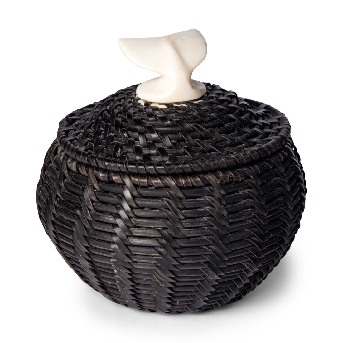 James Omnik (IÒupiaq, 20th century) Baleen Basket, with Whale Tail Finial (1 of 4)