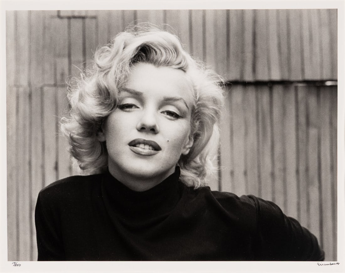Alfred Eisenstaedt (American/German, 1898–1995) Marilyn Monroe, 1951; printed 1991: Alfred Eisenstaedt (American/German, 1898–1995) Marilyn Monroe, 1951; printed 1991 gelatin silver print signed and numbered 17/250 in ink 13 1/4 x 17 5/8 inches. Property from the Collection of Chri
