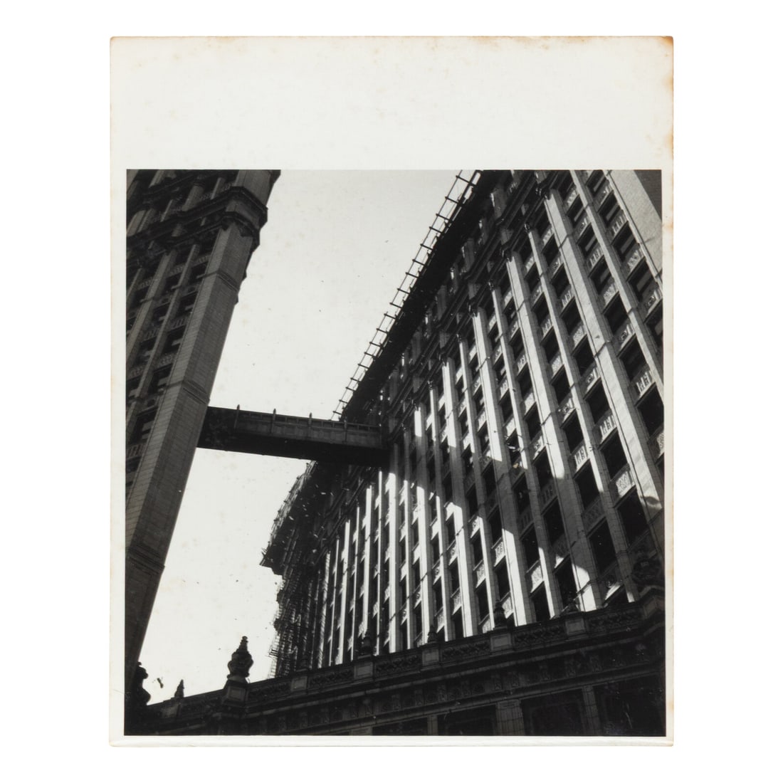 Art Sinsabaugh (American, 1924-1983) Wrigley Building, Chicago, ca. 1946-1947: Art Sinsabaugh (American, 1924-1983) Wrigley Building, Chicago, ca. 1946-1947 gelatin silver print signed and dated in pencil and with 'Art Sinsabaugh' and 'Estate of Mili Thompson' stamps, verso 4 x 
