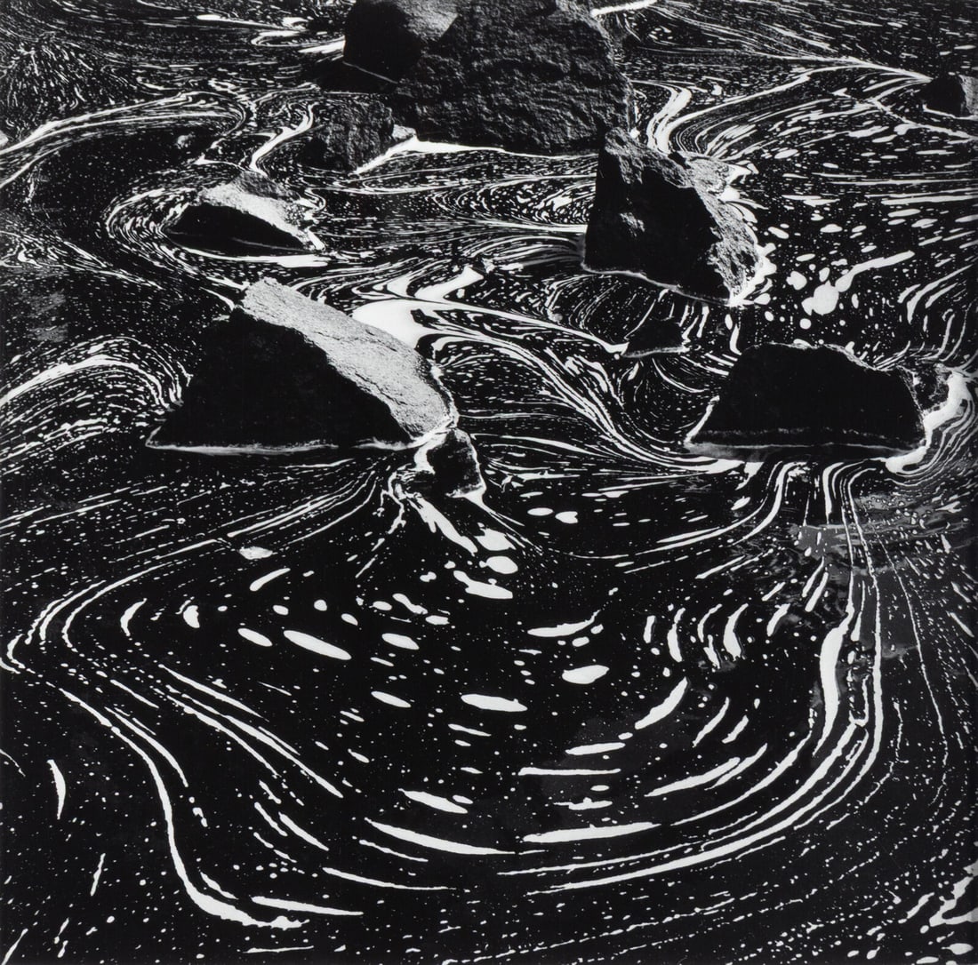 Joseph Jachna (American, 1935–2016) Foam and Rocks, Slough Gundy, South Fork, Flambeau River,1967: Joseph Jachna (American, 1935–2016) Foam and Rocks, Slough Gundy, South Fork, Flambeau River,1967 gelatin silver print signed, titled, dated, and dedicated 'For Bob' in pencil and bearing pencil not