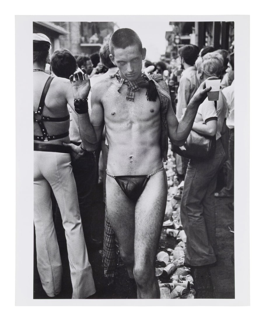Leon Levinstein (American, 1913-1988) Mardi Gras, New Orleans (from Street Scene), 1975;: Leon Levinstein (American, 1913-1988) Mardi Gras, New Orleans (from Street Scene), 1975; printed later gelatin silver print artist's stamp, verso 18 7/8 x 13 3/4 in. Property from the Museum of Fine A