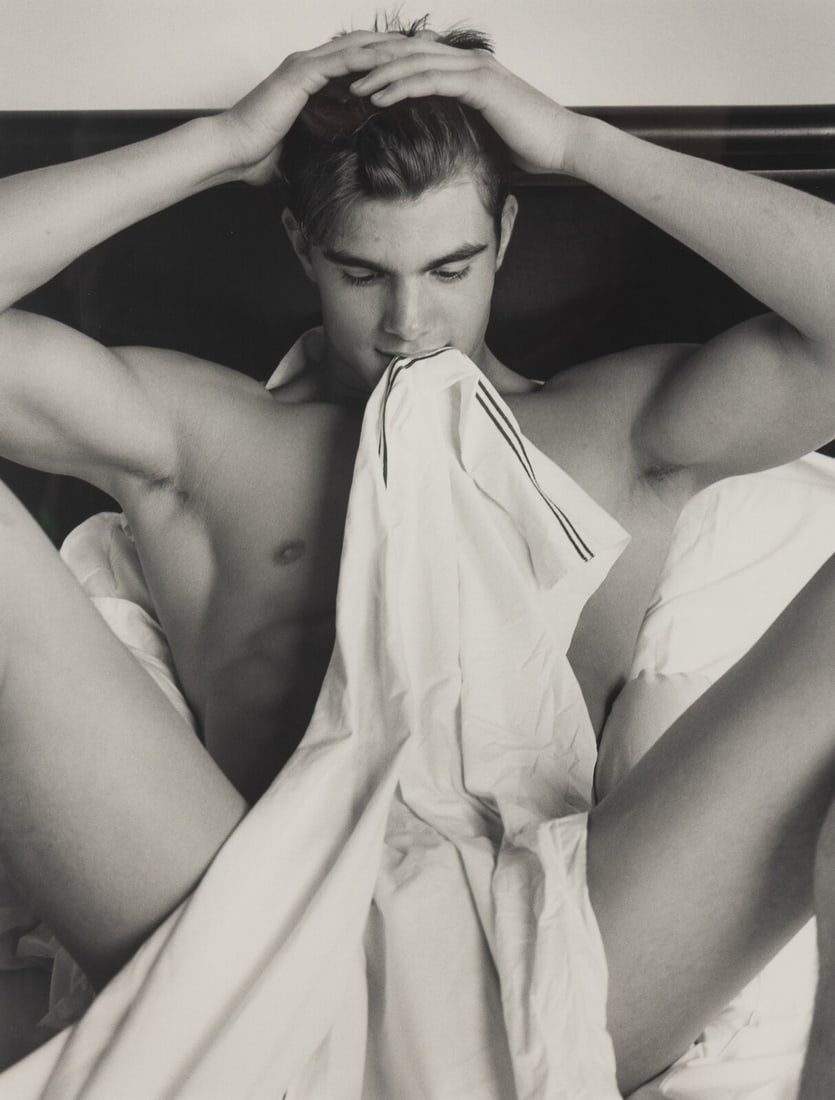 Bruce Weber (American, b. 1946) Peter at my loft, NYC, 1997: Bruce Weber (American, b. 1946) Peter at my loft, NYC, 1997 gelatin silver print signed, titled, dated, and numbered 1/10 in pencil, verso 13 3/8 x 10 1/2 inches. Property of a Private Collector, sold