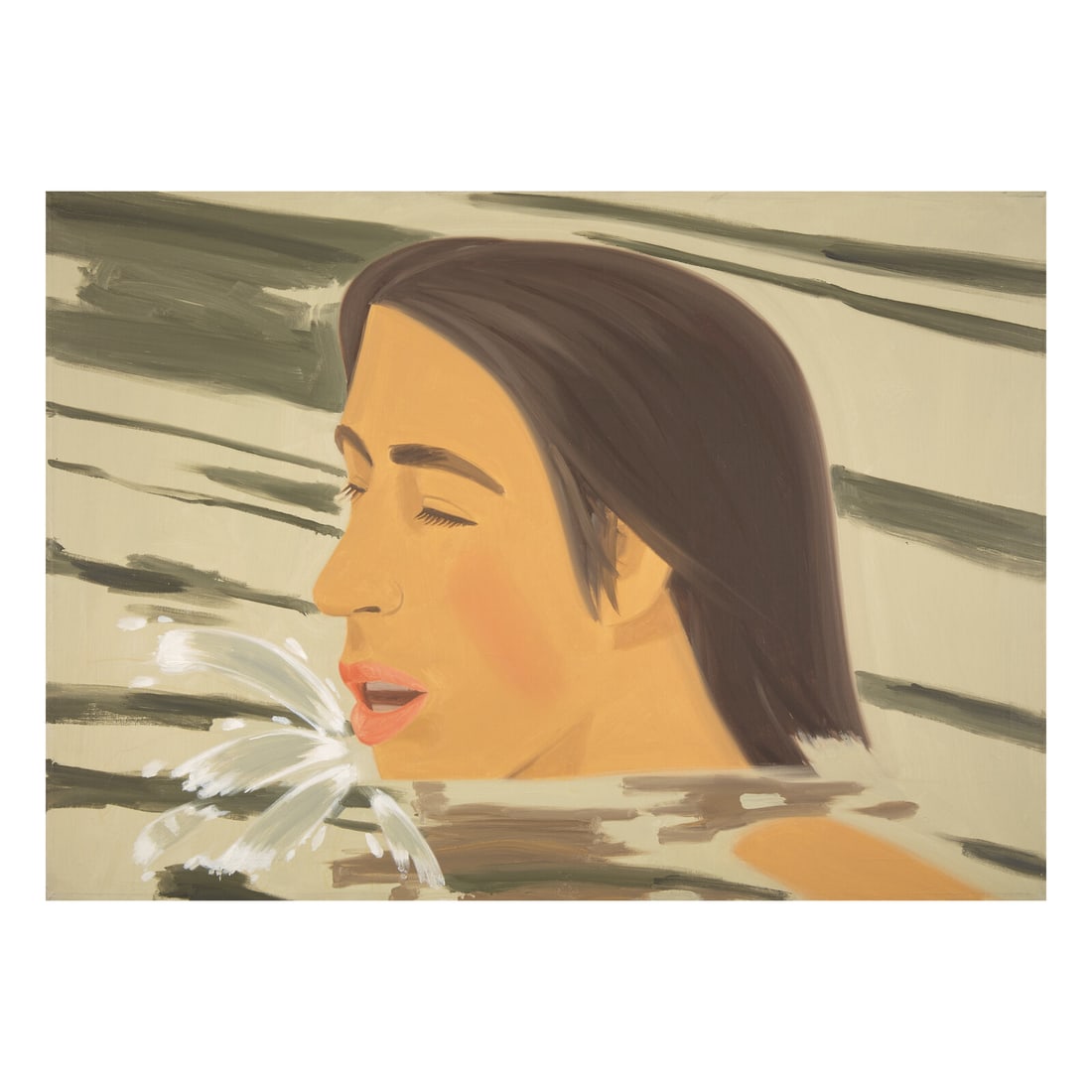 Alex Katz (American, b. 1927) Swimmer #2, 1973: Alex Katz (American, b. 1927) Swimmer #2, 1973 oil on linen signed Alex Katz and dated 8-73 (canvas overhang) 34 x 48 in. Property from the Collection of Susanne Inez Steinberg This lot is located in 