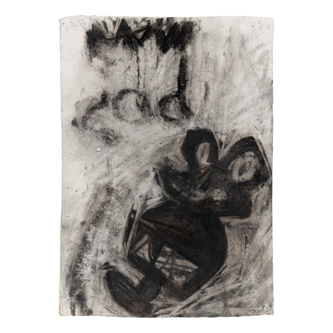 Joyce Pensato (American, 1941-2019) Untitled (Mickey and Bart), 1995: Joyce Pensato (American, 1941-2019) Untitled (Mickey and Bart), 1995 charcoal on paper purportedly signed (verso) 16 1/4 x 11 1/4 in. This lot is located in Chicago. Provenance: Provenance: Max