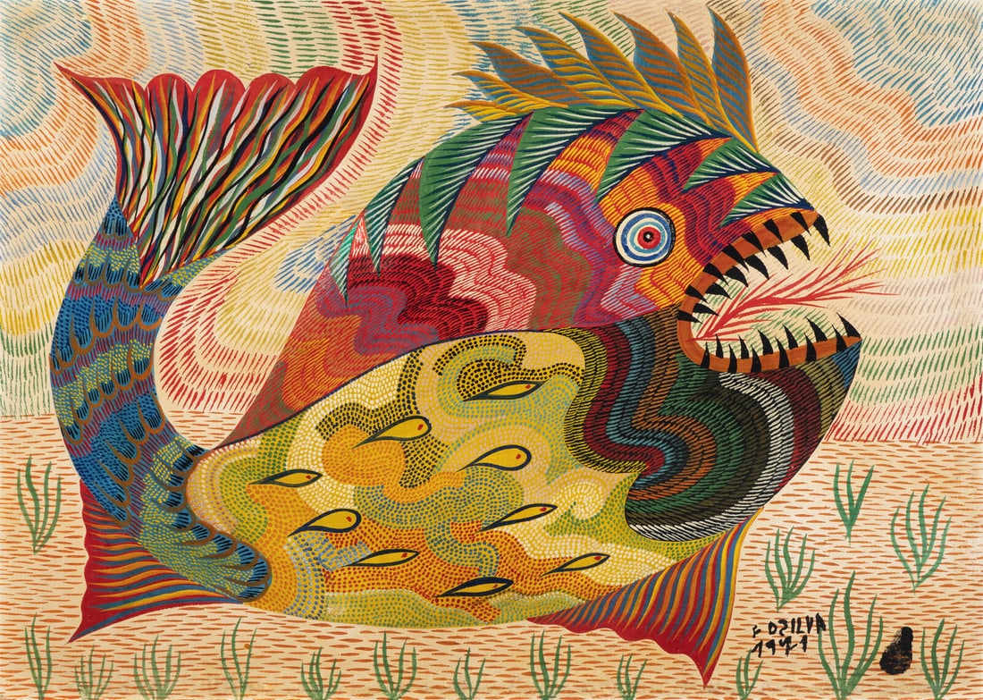 Chico da Silva (Brazilian, 1910-1985) Untitled, 1971 (1 of 3)