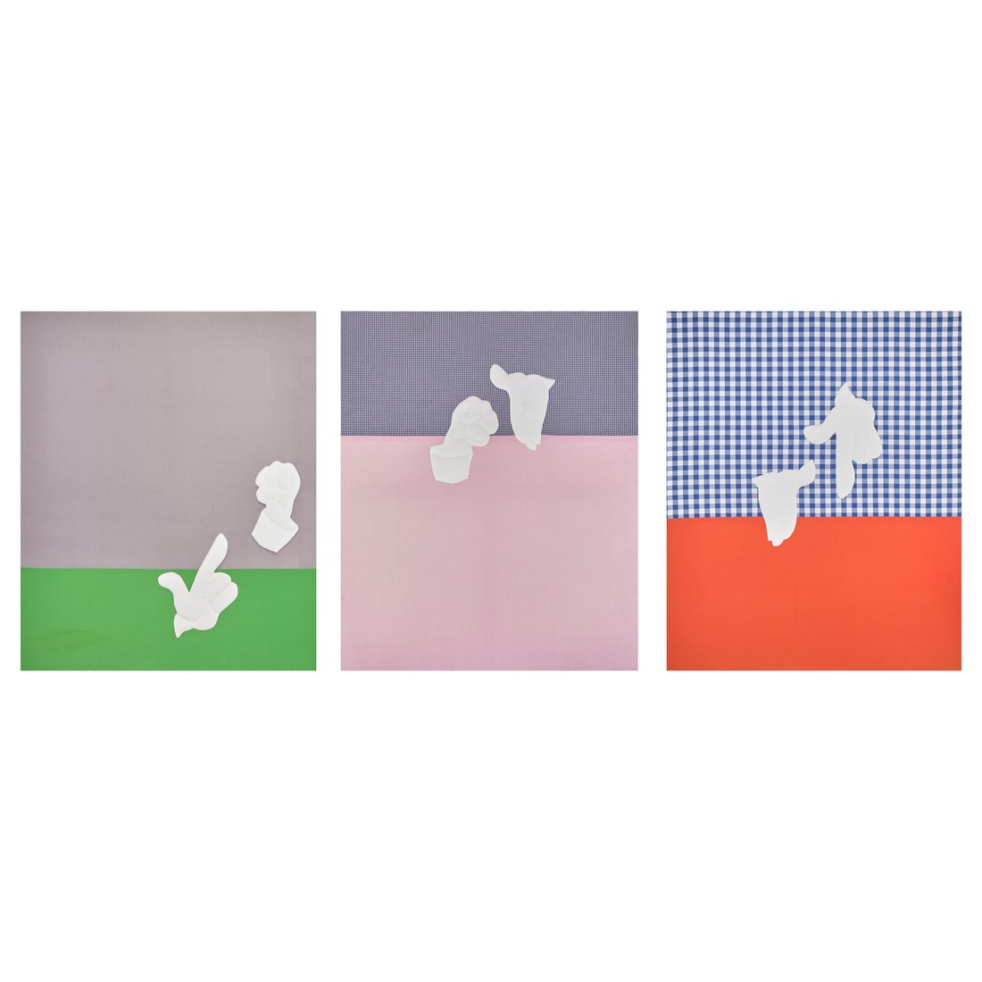 Cosima von Bonin (German, b. 1962) HALFWAY BUBBLES 1, 2, and 3, 2011 (three works): Cosima von Bonin (German, b. 1962) HALFWAY BUBBLES 1, 2, and 3, 2011 (three works) stitched thread and cotton on cotton each: 51 1/4 x 42 1/4 in. This lot is located in Philadelphia. Provenance: 