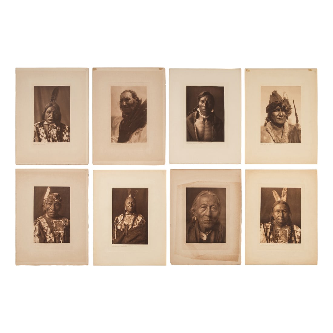 Edward Curtis (1868-1952) Photogravures of Native American Male Subjects, Most Identified Lot of 21: Edward Curtis (1868-1952) Photogravures of Native American Male Subjects, Most Identified Lot of 21 21 photogravures with 1905-1926 copyright dates, images approx. 7 1/4 x 5 1/4 in. (12 1/2 x 9 1/2 in