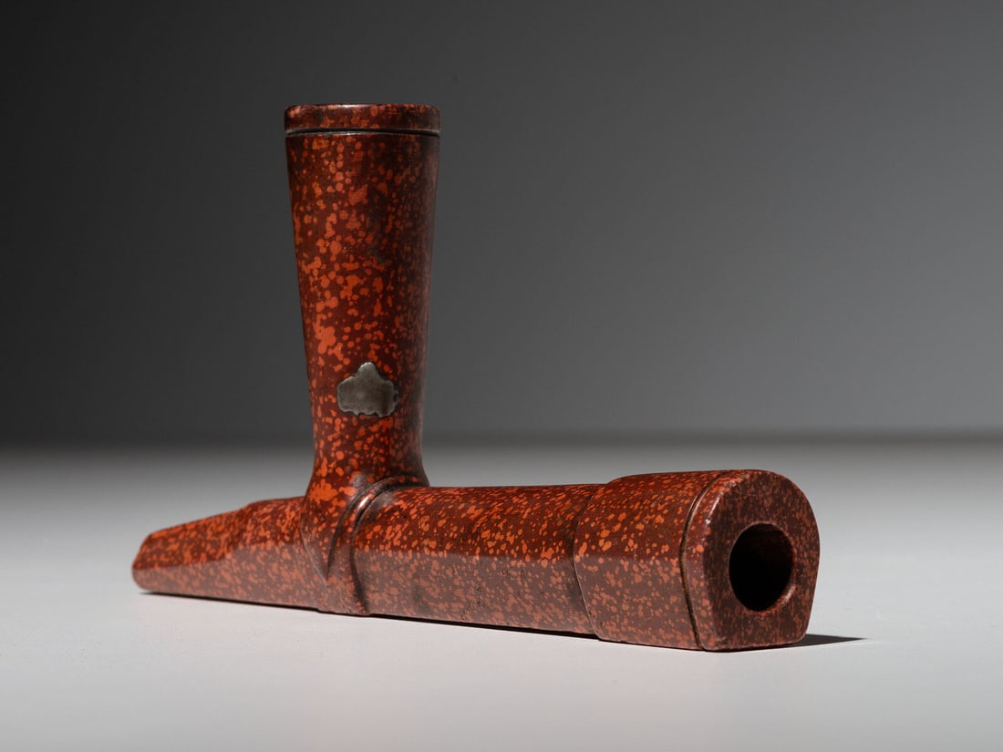 Sioux Catlinite Pipe Bowl, with Lead Repair (1 of 3)