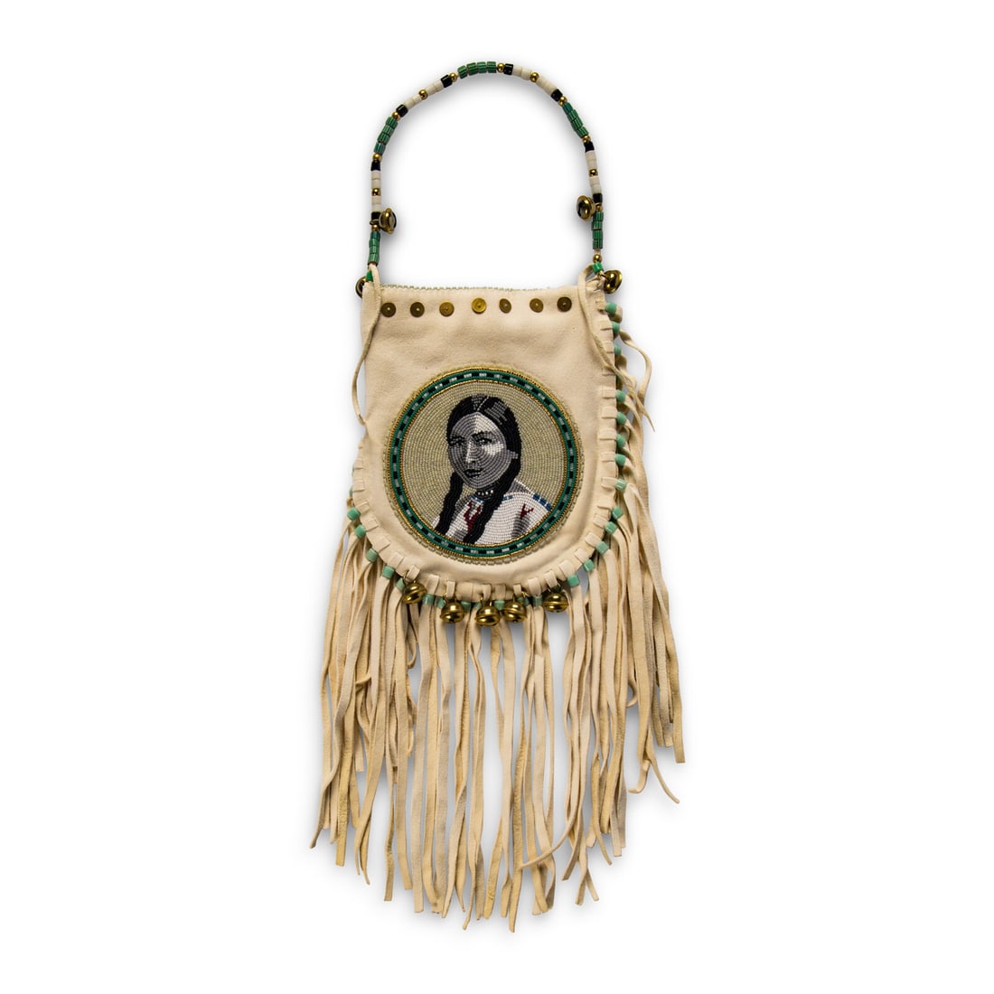 Karen Beaver (Mandan-Hidatsa-Arikara-Yupik, 20th/21st century) Red Bird (Gertrude Simmons): Karen Beaver (Mandan-Hidatsa-Arikara-Yupik, 20th/21st century) Red Bird (Gertrude Simmons) beaded purse initialled on verso overall length 19 x width 6-1/2 inches Baskets of Time Gallery This lot is