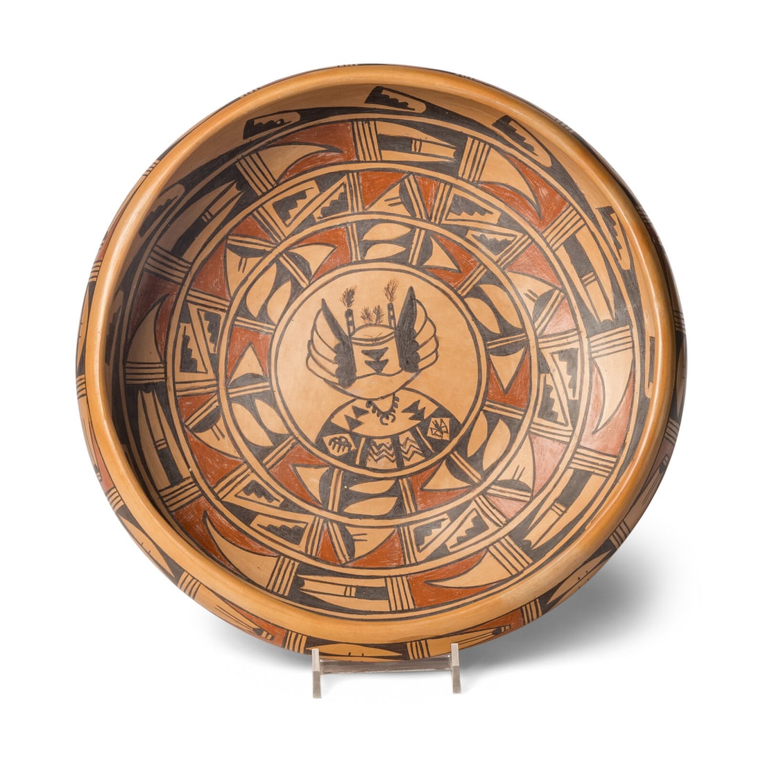 Marcella Kahe (Hopi-Tewa, 1916-2008) Pottery Bowl, with Crow Mother (1 of 2)