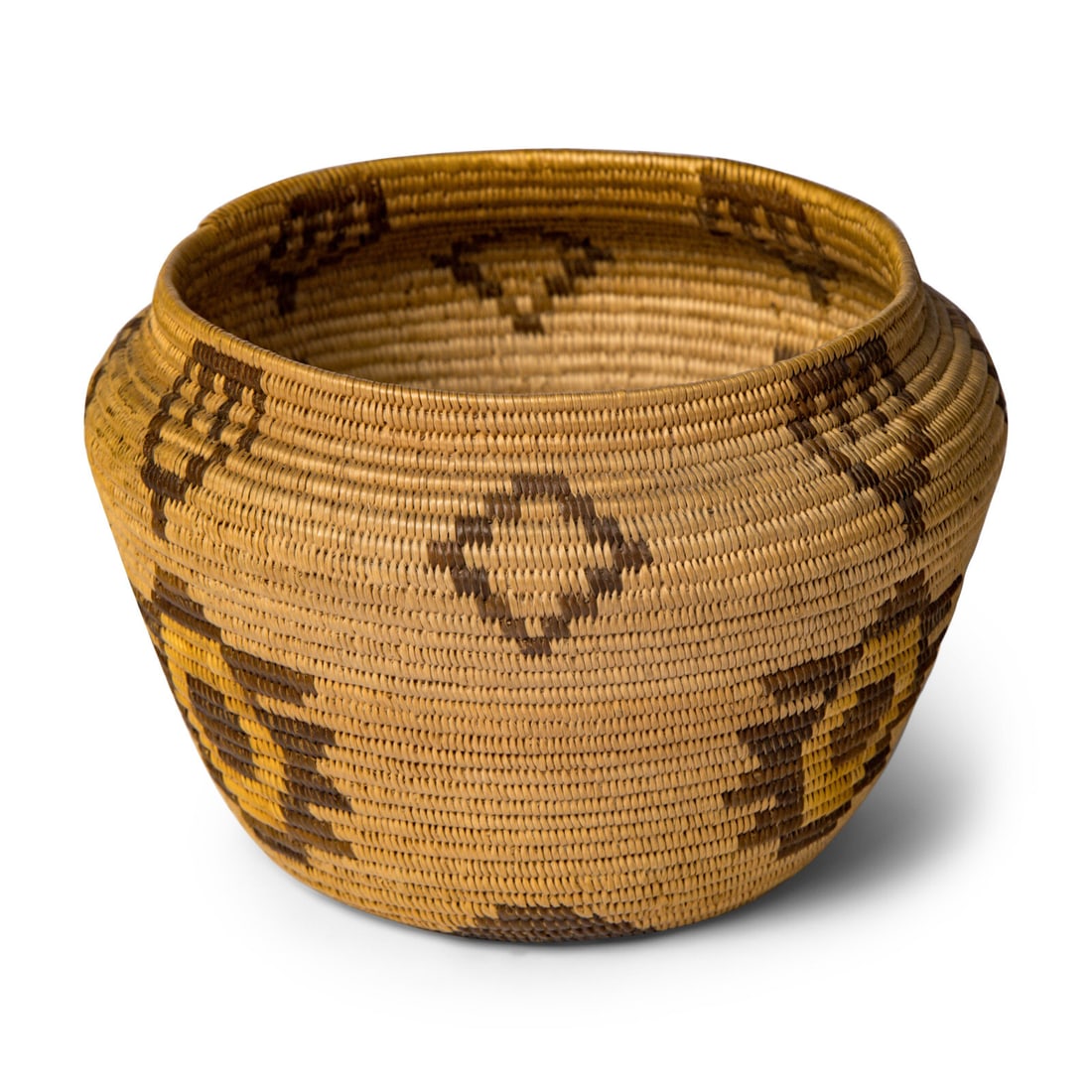 Panamint Polychrome Basket: Panamint Polychrome Basket early 20th centuy height 3 inches x diameter 4-1/4 inches This lot is located in Chicago.