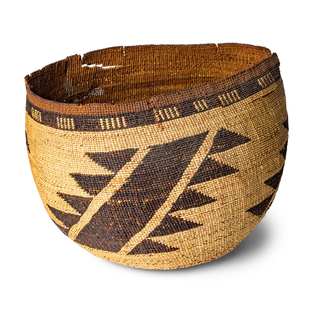 Northern California Basketry Bowl: Northern California Basketry Bowl early 20th century height 6-3/4 inches x diameter 9 inches Mrs. Susan Gadpaille Collection This lot is located in Chicago.
