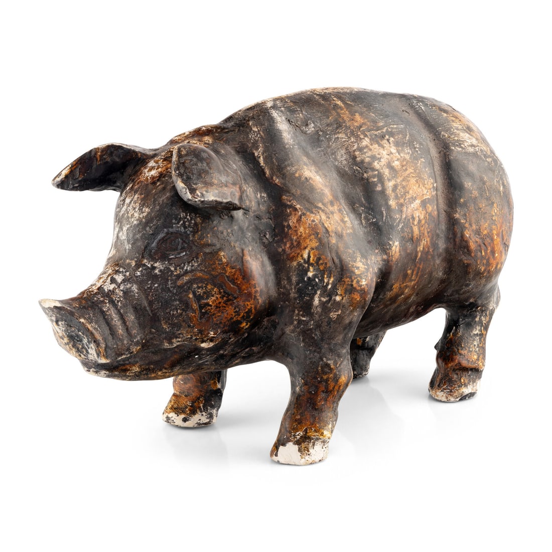 A Painted Plaster Model of a Pig: A Painted Plaster Model of a Pig 20th Century Height 14 x width 9 x depth 24 inches. Property from a Utah Mountain Residence This lot is located in Chicago.