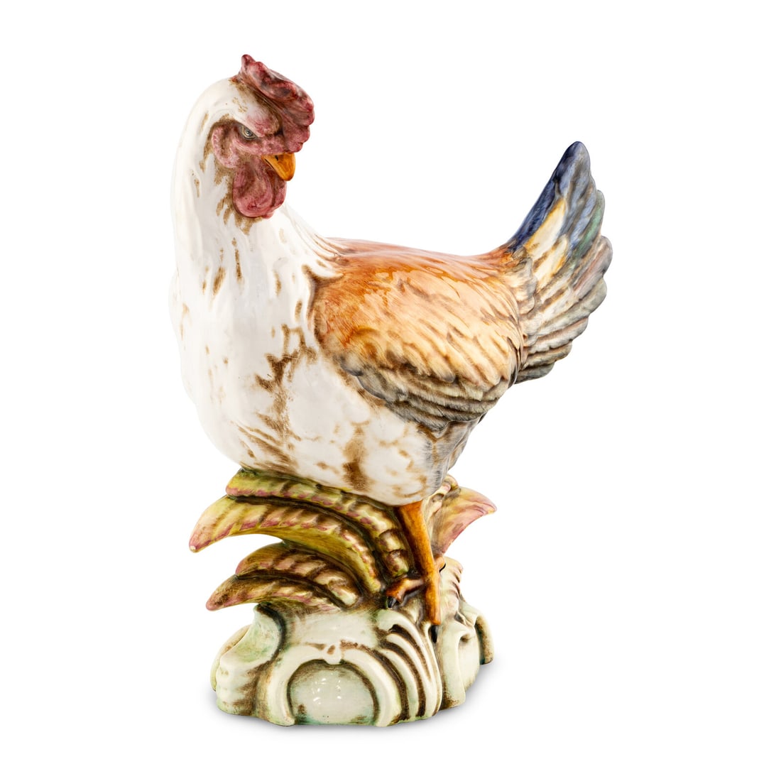 A Polychrome Glazed Earthenware Rooster (1 of 17)