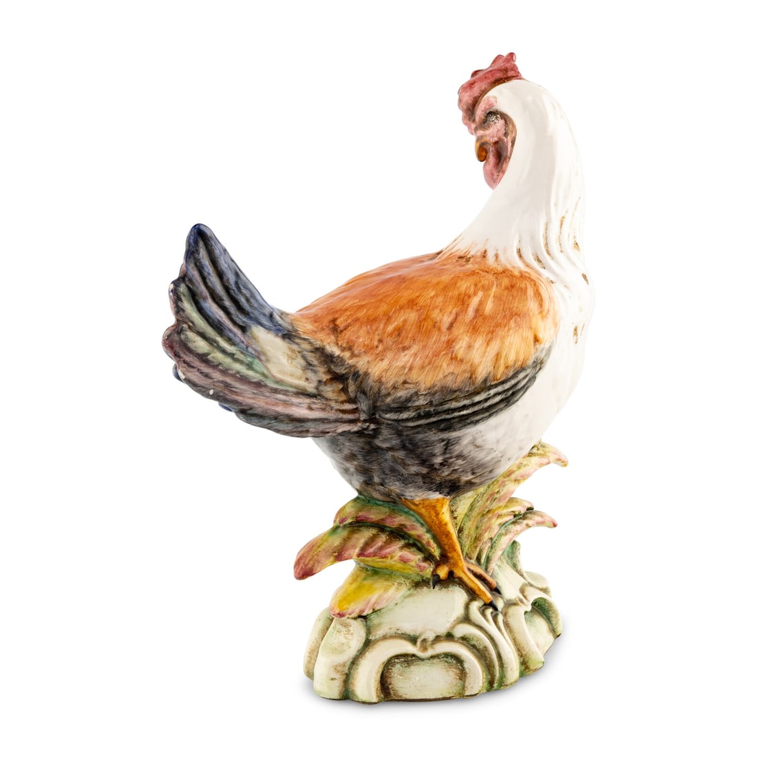 A Polychrome Glazed Earthenware Rooster - 2