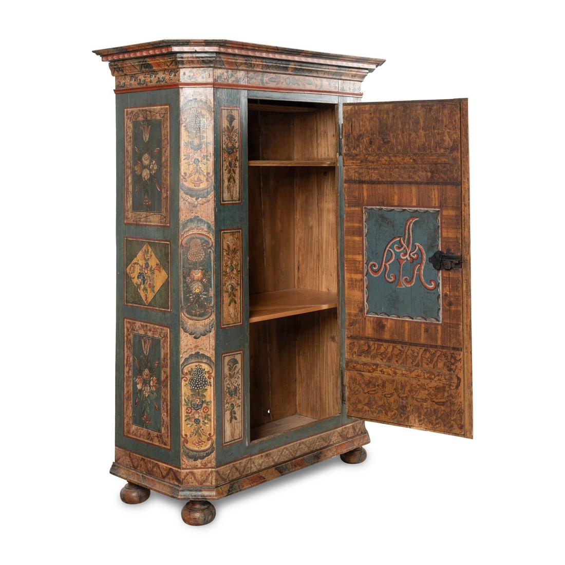 An Austrian Polychrome Painted Kast - 2