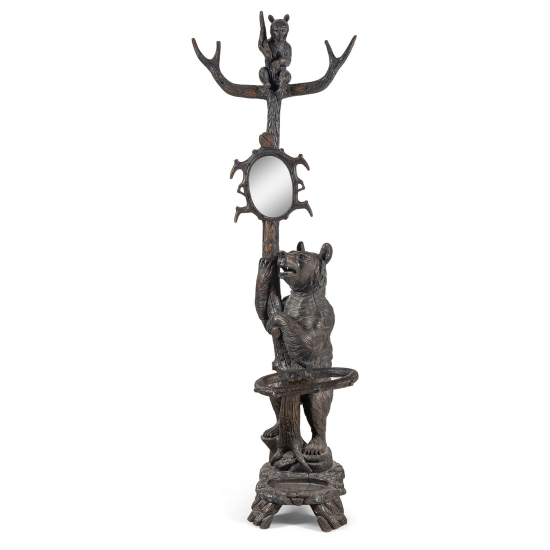A Swiss "Black Forest" Carved Bear Hall Tree (1 of 18)