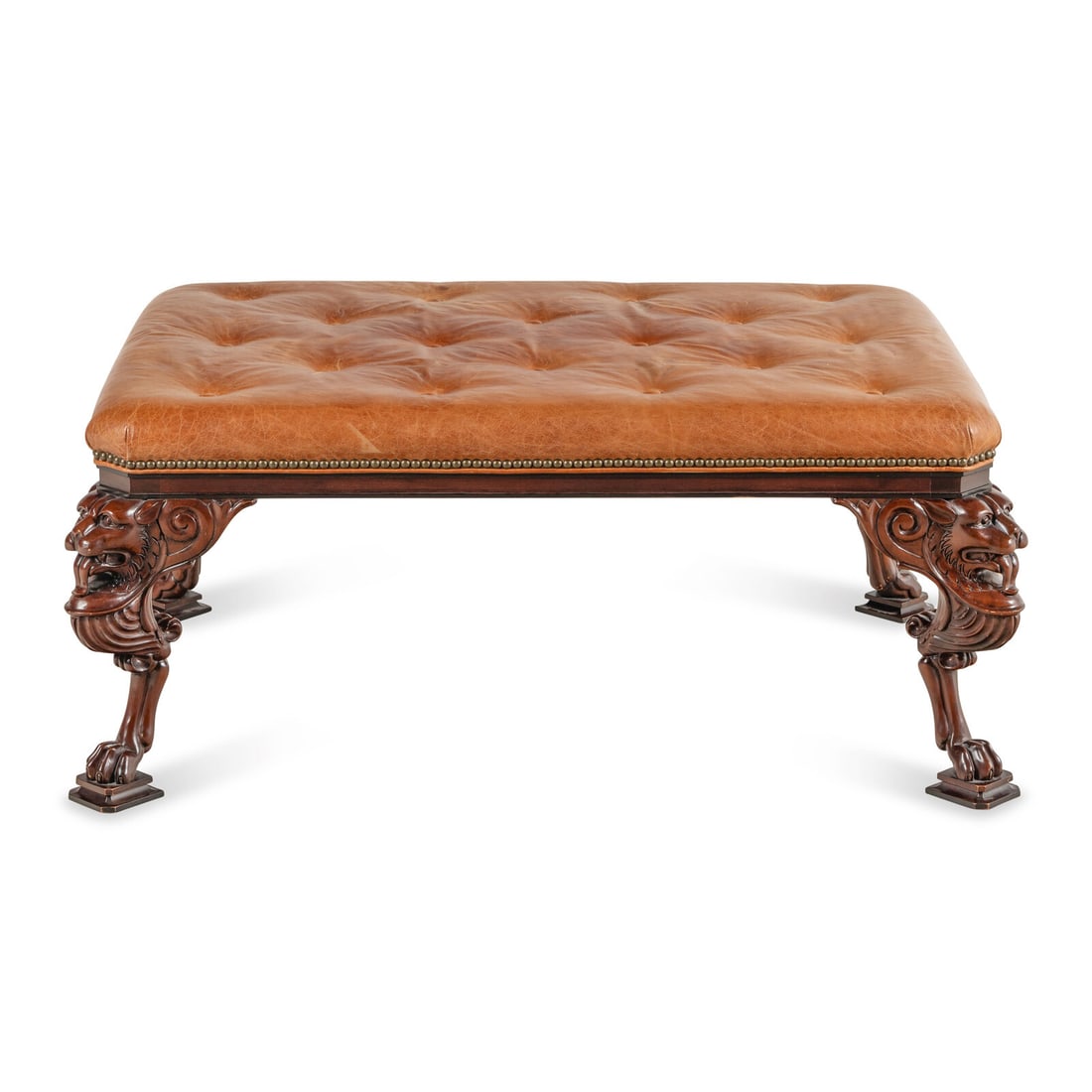 A Regency Style Leather-Upholstered Ottoman (1 of 17)