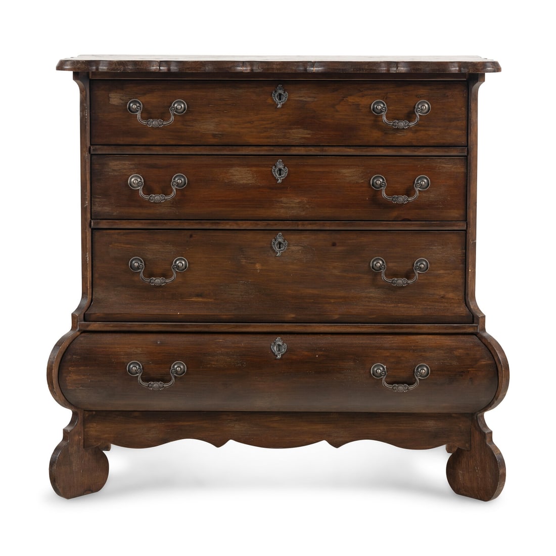 A Dutch Style Chest of Drawers: A Dutch Style Chest of Drawers 20th Century Height 40 1/2 x width 42 x depth 20 1/4 inches. Property from a Utah Mountain Residence This lot is located in Chicago.